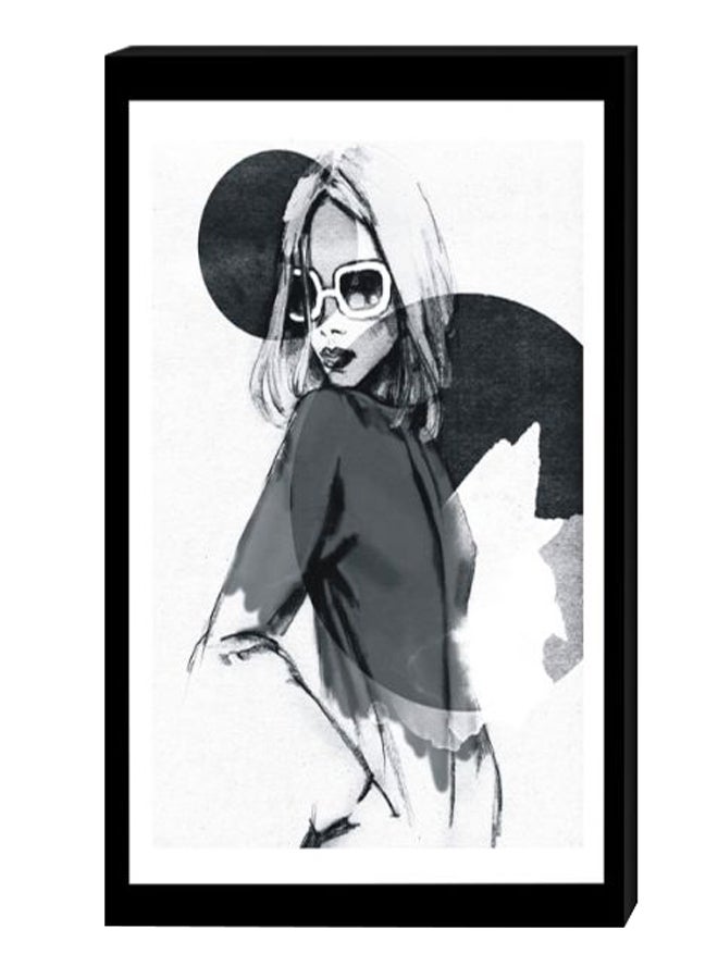 RYN Modern Wall Decor Painting With Inner Frame Black/White/Grey 40 x 60centimeter - Image 1