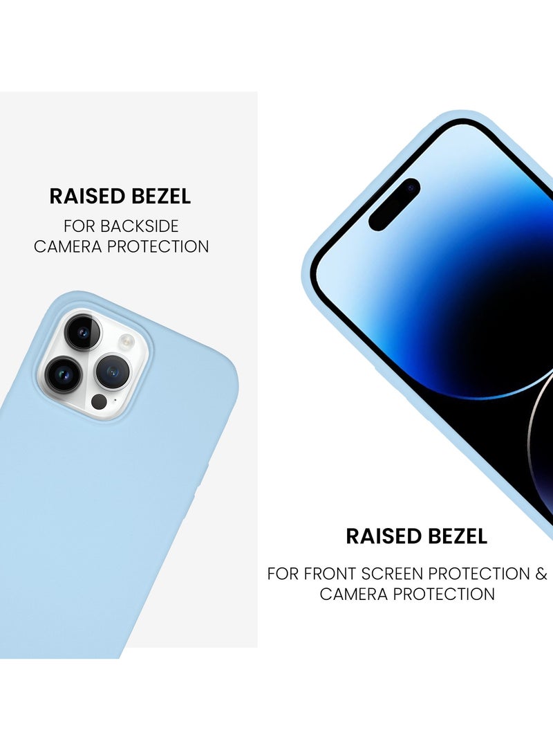 just adore Apple iPhone 14 Pro Max Case Silicone Case Matt Finish Finger Print resistant cover for iPhone 14 Pro Max-Ocean Blue - Image 5