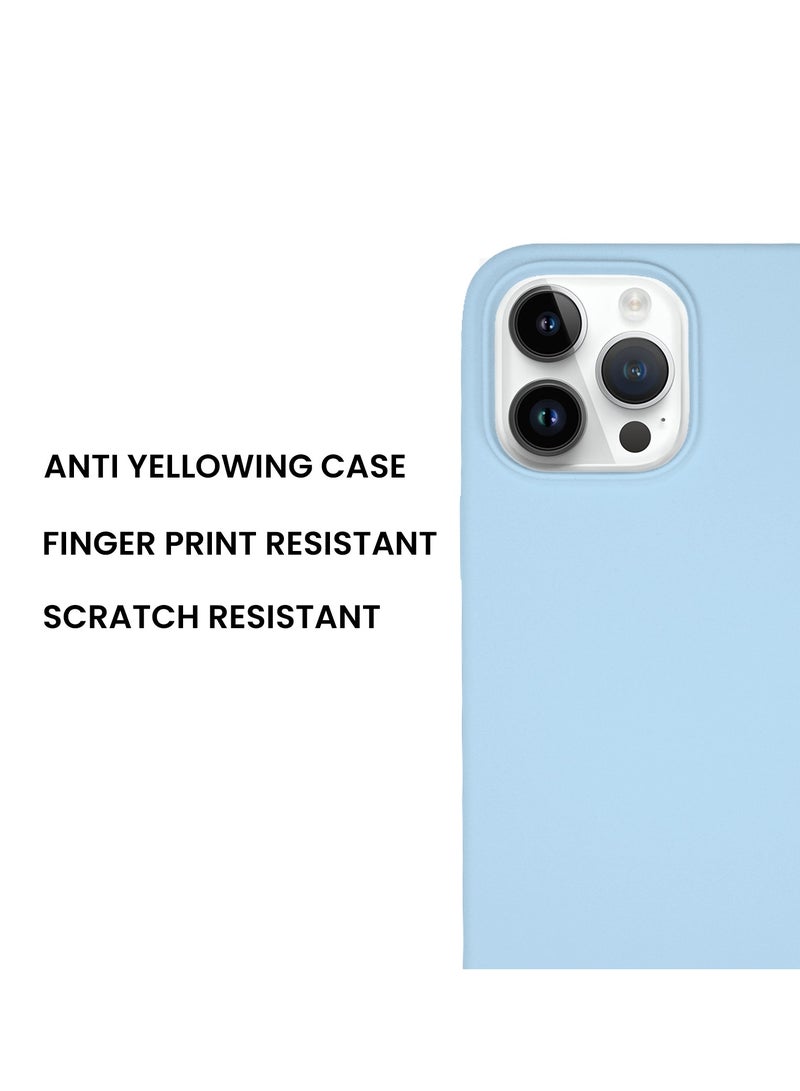 just adore Apple iPhone 14 Pro Max Case Silicone Case Matt Finish Finger Print resistant cover for iPhone 14 Pro Max-Ocean Blue - Image 3