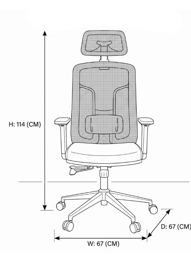 Karnak Firman High Back Office Chair, Height and Headrest Adjustable Desk Chair with Lumbar Support and Wheels for Work, Study and Gaming - Image 4