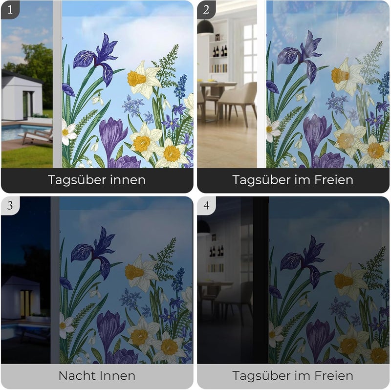 ADD.HERES Window Clings Flowers Hanging Vines Plants Window Decals Anti-Collision Glass Window Doors Window Stickers 2224004-44.5X200D - Image 5