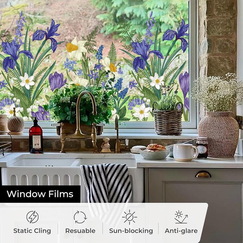 ADD.HERES Window Clings Flowers Hanging Vines Plants Window Decals Anti-Collision Glass Window Doors Window Stickers 2224004-44.5X200D - Image 3