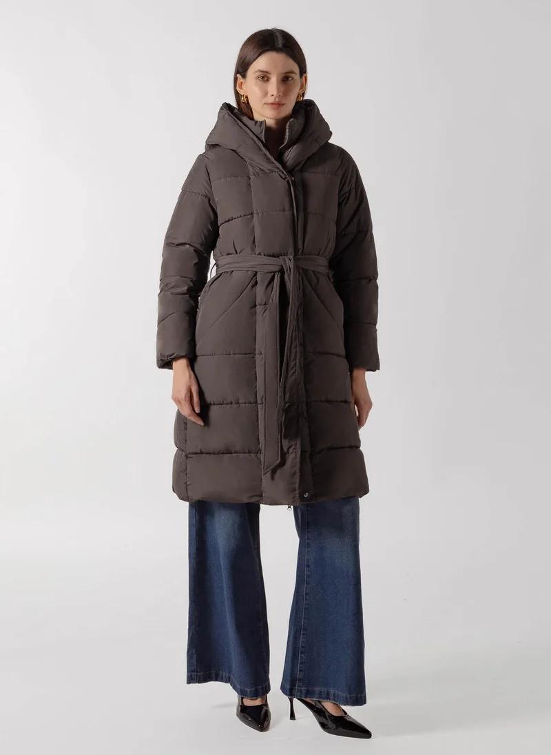 شايبس BELTED LONGLINE PUFFER COAT