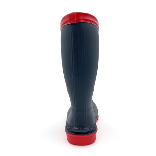 Amoji Boy Rain Boots Girl Rain Boots Kid Rubber Boots Garden Boots Child Wellies Easy On Rainboots Children Waterproof YX16 Navy Size 2.5-3 Big Kid - Image 4