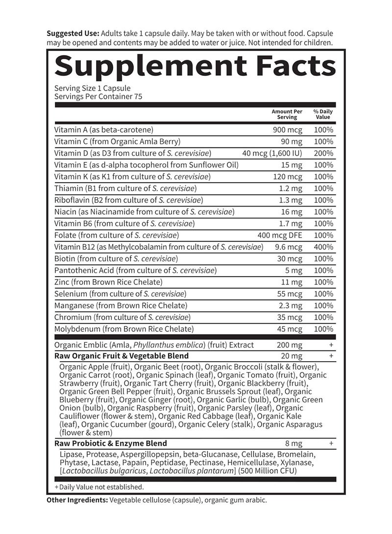 جاردن أوف لايف فيتامين كود متعدد الفيتامينات للرجال مرة يوميًا، 75 كبسولة نباتية - Image 5