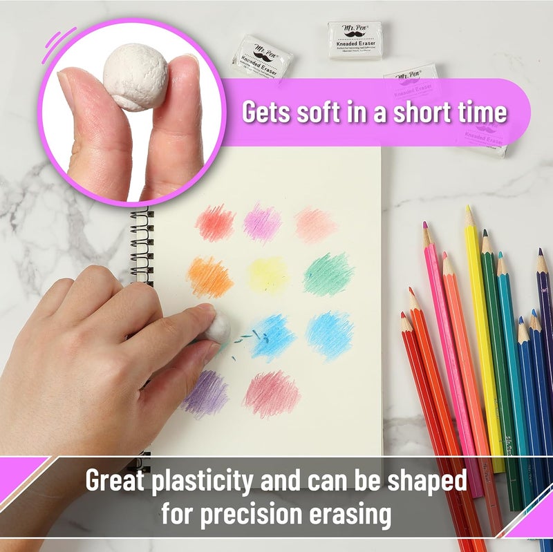 Mr. Pen- Kneaded Eraser, 2 Pack, Kneaded Erasers for Artists, Art Eraser, Kneadable Erasers - Image 3