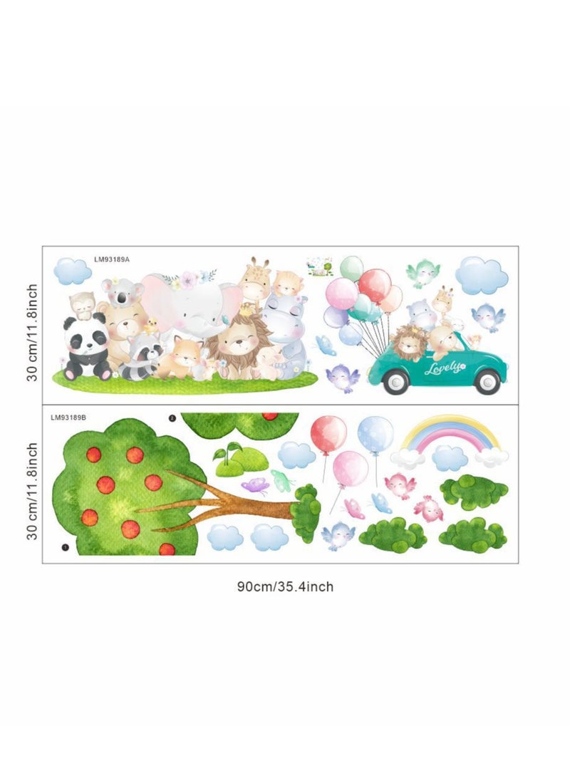 Y&D Cartoon Animal Balloon Wall Stickers Perfect For Kids' Bedrooms And Nurseries  - Image 3