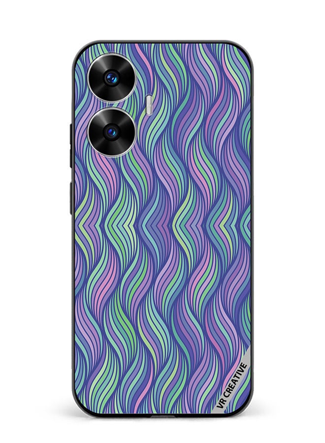 VR CREATIVE Protective Case Cover For Realme C55 Strips Design Multicolour - Image 1