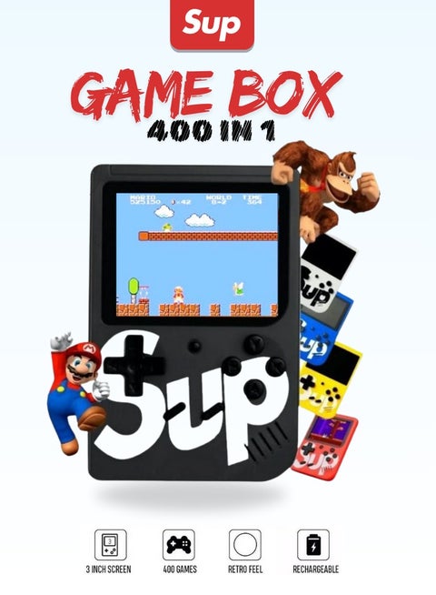 KIDS GAME | 400 IN 1 | HANDHELD GAMING CONSOLE : PORTABLE RETRO GAME PLAYER | BLACK