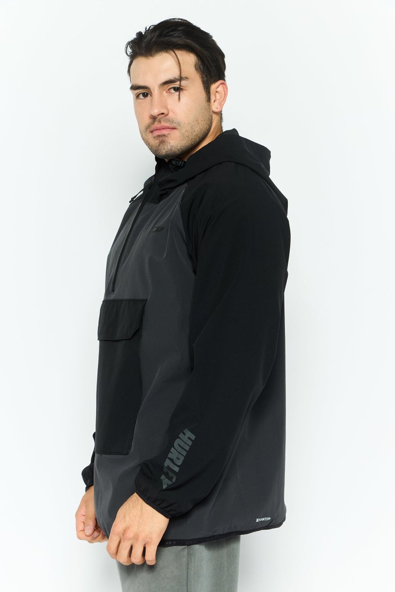 Hurley Men Sportswear Fit Long Sleeve Outdoor Jacket, Grey - Image 3