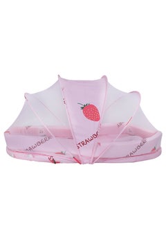 BABY PLUS BP9076 - Pink Portable Folding Newborn Baby Travel Crib Carry-on With Bed Bag, Mesh Net Nursery Canopy Travel And Infant Sleeper Lounger Bag, Bug Net  - Image 1