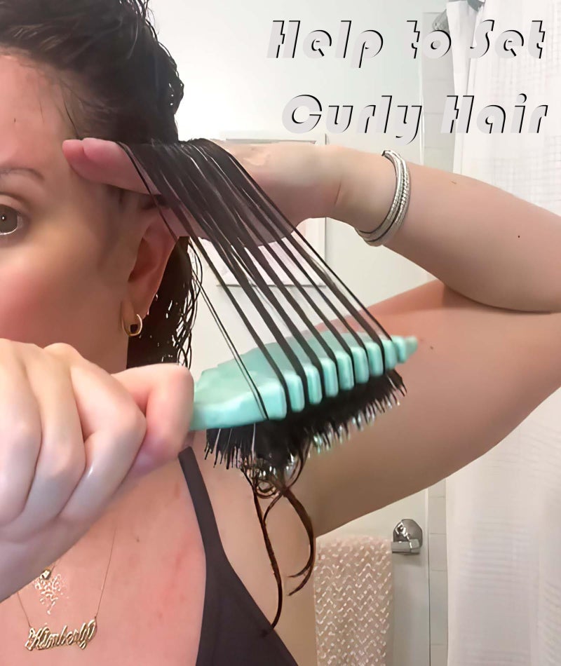 NUDFSY Curly Hair Comb, Curl Defining Brush, Bristle Hair Styling Brush, Detangler For Women, Shaping & Defining Curls (Green) - Image 4