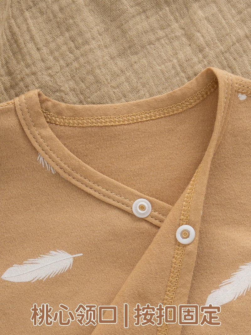 Baby'S Single Layer Cotton Wrap Fart Clothes Cotton Triangle Hayi Baby'S Boneless Newborn Clothes Belly Protection Suit - Image 5