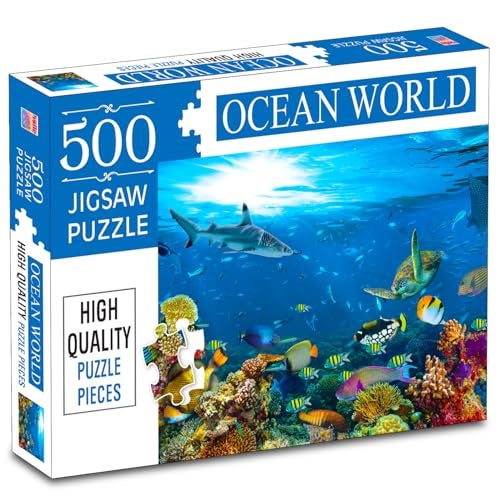 BRIJBASI Ocean World Jigsaw Puzzle – 500 Piece Puzzle | Underwater & Marine Life Brain Game | Educational Gift for Puzzle Lovers and Sea Enthusiasts - Image 1