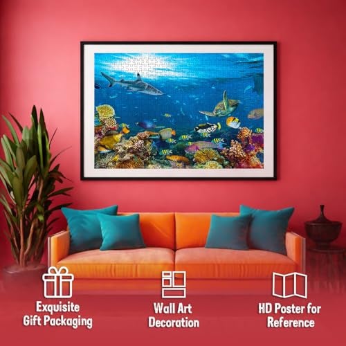 BRIJBASI Ocean World Jigsaw Puzzle – 500 Piece Puzzle | Underwater & Marine Life Brain Game | Educational Gift for Puzzle Lovers and Sea Enthusiasts - Image 5