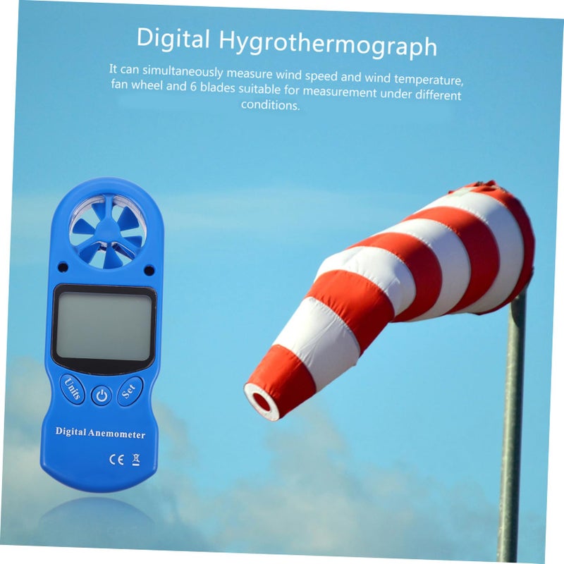 Blue Vane Anemometer Wind Speed Meter with Hygrothermograph for Environmental Monitoring 11 5X4 3X2CM - Image 5