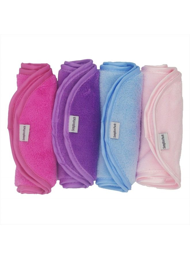 Estfin 4 Pack Reusable Flannel Microfiber Makeup Remover Eraser Washcloths Face Facial Erase Cleansing Clean Cloth Towel, Chemical Free, Remove Makeup Instantly with Just Water Suitable for All Skin Types - Image 1