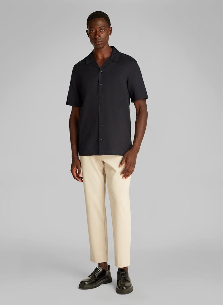 CALVIN KLEIN Linen Cotton Cuban Short Sleeve Shirt  - Image 4