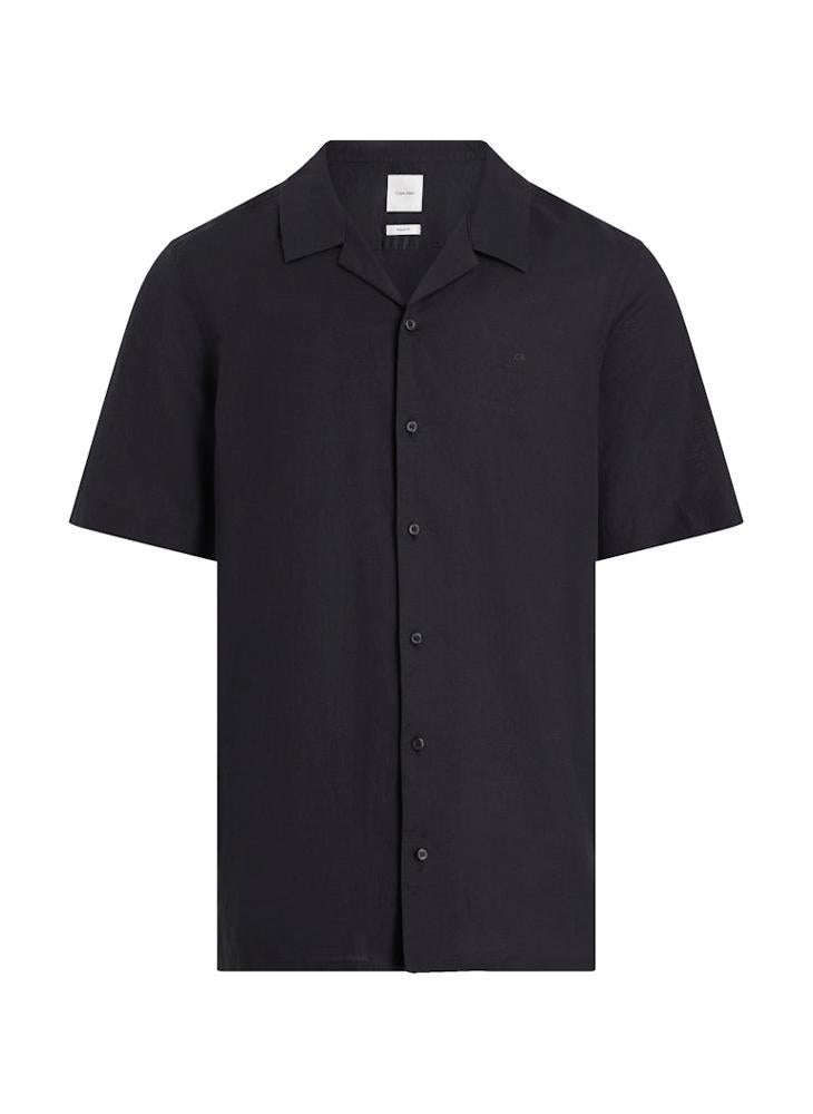 CALVIN KLEIN Linen Cotton Cuban Short Sleeve Shirt  - Image 5