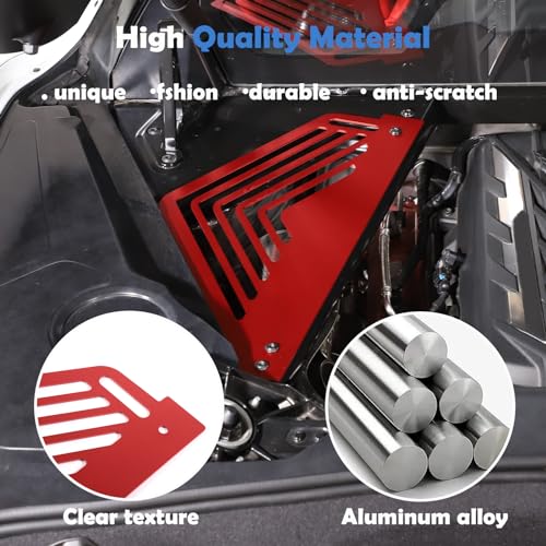 CHEAYAR Aluminum Alloy Rear Engine Covers Left Right Engine Case Guards Protector Splash Shield Compatible with Chevrolet Corvette C8 2020-2023, Engine Bay Panel Cover, C8 Accessories 2PCS (red) - Image 4