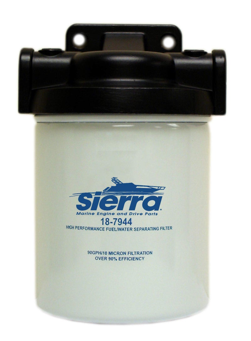 Sierra International "18-7983-1 10 Micron Fuel/Water Separator Kit - 1/4"" Aluminum, Short", white - Image 1