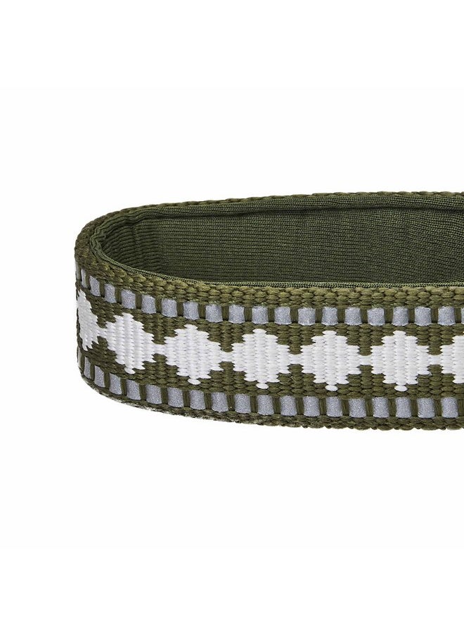 Blueberry Pet Blueberry Pet 3 Colors 3M Reflective Jacquard Neoprene Padded Adjustable Dog Collar, Olive, Medium, Neck 14.5"-20"  - Image 5