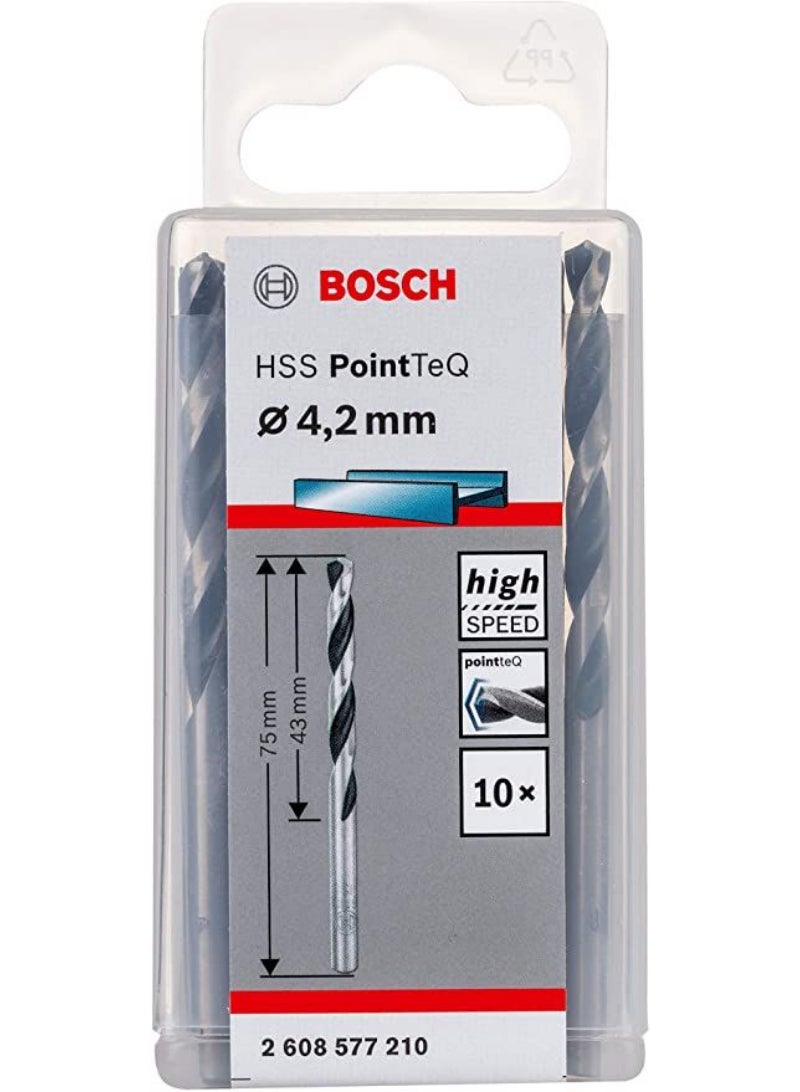 BOSCH HSS Drill Bit 4.2mm 10Pcs/Pkt PoinTeQ 2608577210 Bosch