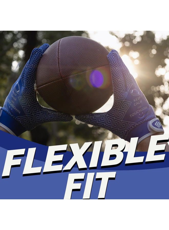 GLOSAV Youth Football Gloves, Super Sticky Receiver Gloves for Kids, Sporty Gifts for Boys & Girls Flagfootball Play (Blue, Small- Youth) - Image 3