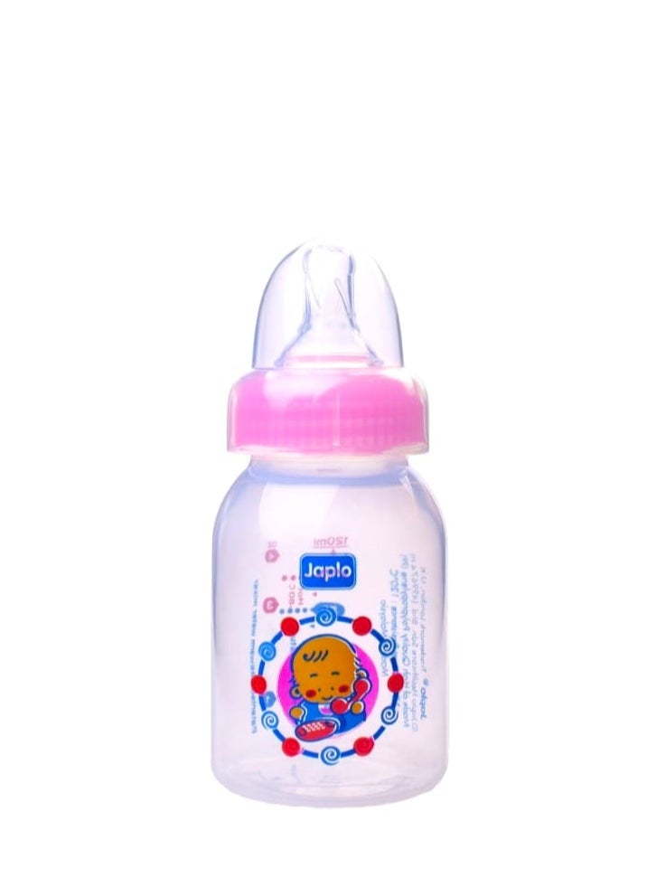Japlo Round baby feeding Bottle with Anti-colic nipple & Lukewarm water mixer size 120 ml (assorted)  - Image 1