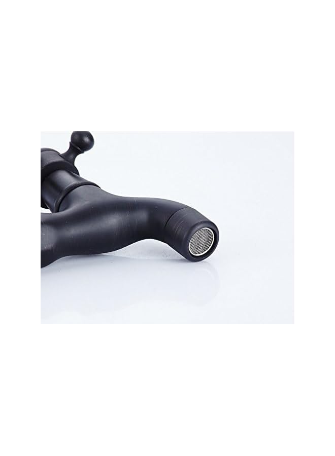 The Bros Wall Mount Single Cross Handle One Hole Bathroom Faucet Lavatory Cold Water Only Washing Machine Balcony Mop Sink Taps,Oil Rubbed Bronze - Image 4