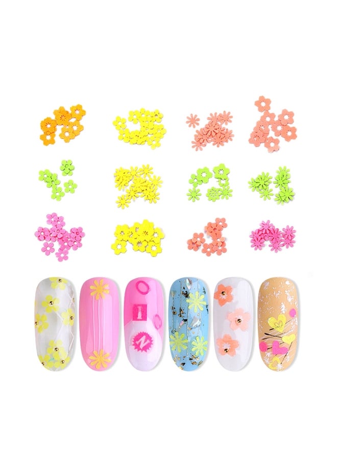 Flower Nail Decoration Art Orange/Pink/Yellow - Image 2