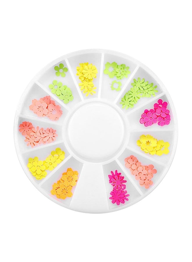 Flower Nail Decoration Art Orange/Pink/Yellow - Image 1