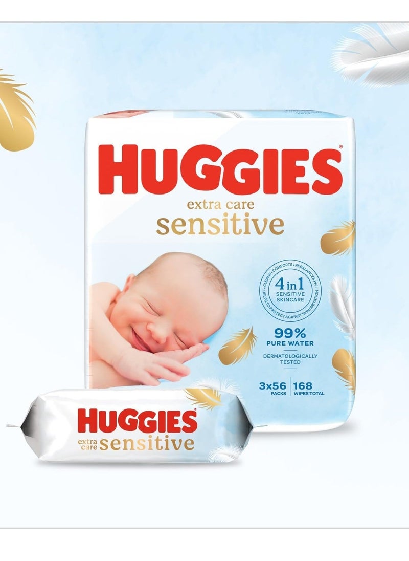 Huggies 8-Piece Extra Care Pure Sensitive Baby Wipes With 99% Water 448 Wipes  - Image 3