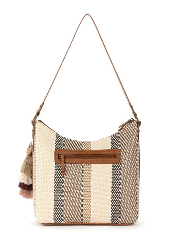 Sakroots Banyan Hobo - Shoulder bag with Zipper Closure, Back Zipper Pocket, detachable key dangle. Lightweight Travel, Work, or Everyday Hobo for Women - Tobacco Batik Woven - Image 5