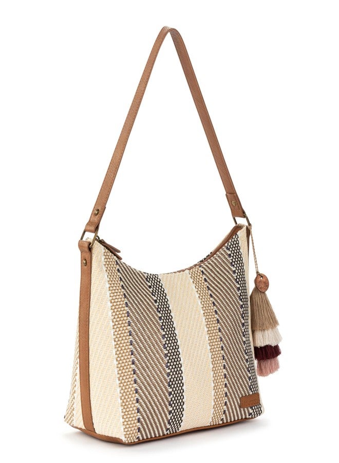 Sakroots Banyan Hobo - Shoulder bag with Zipper Closure, Back Zipper Pocket, detachable key dangle. Lightweight Travel, Work, or Everyday Hobo for Women - Tobacco Batik Woven - Image 3