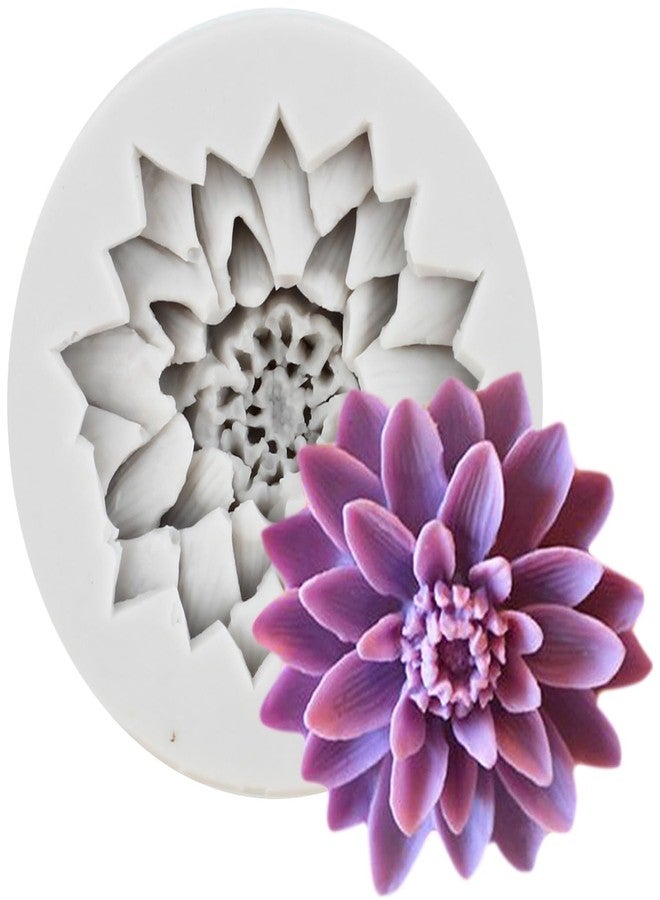 MINFEIDMS Flower Silicone Molds Daisy Flower Fondant Silicone Molds For Cake Decorating Cupcake Topper Candy Chocolate Gum Paste Polymer Clay Set Of 1 - Image 1