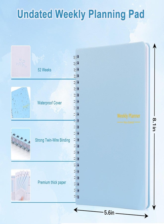 Aosemili A5 Planner Weekly Planner Notebook, A5 Size Weekly To Do List Journal Notebook with Goal and Habit Tracker for Women Men, Blue - Image 4