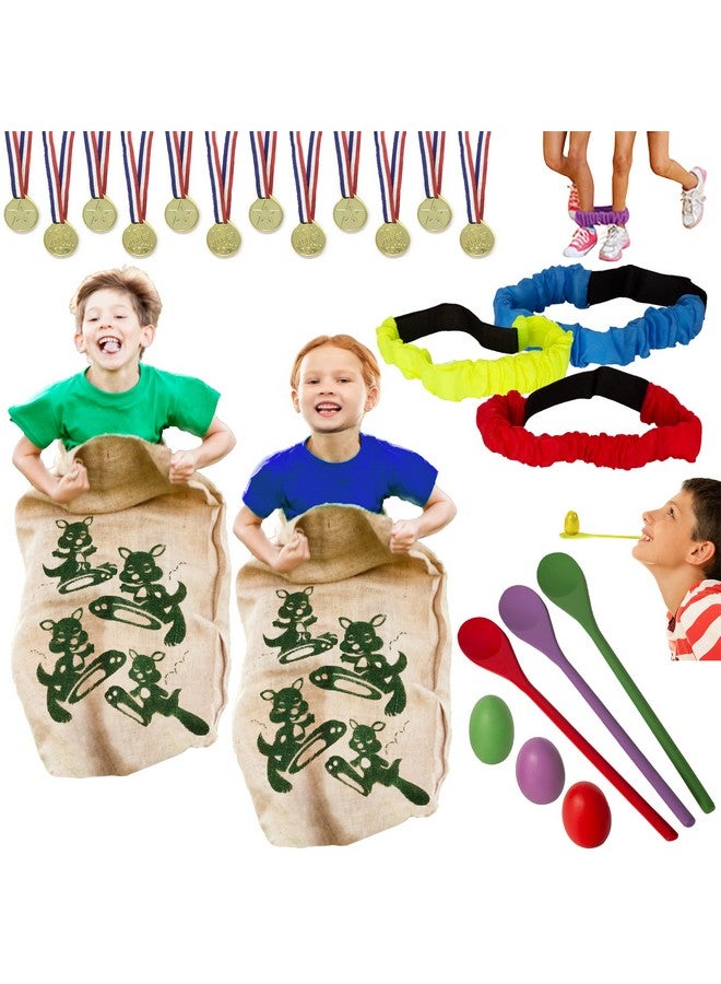 Tigerdoe Carnival Games - Relay Races - Party Games - Birthday Games - Outdoor Activities by Tigerdoe (Potatoe Sacks, Race Bands, Egg & Spoon Game, Metal Necklaces)  - Image 1