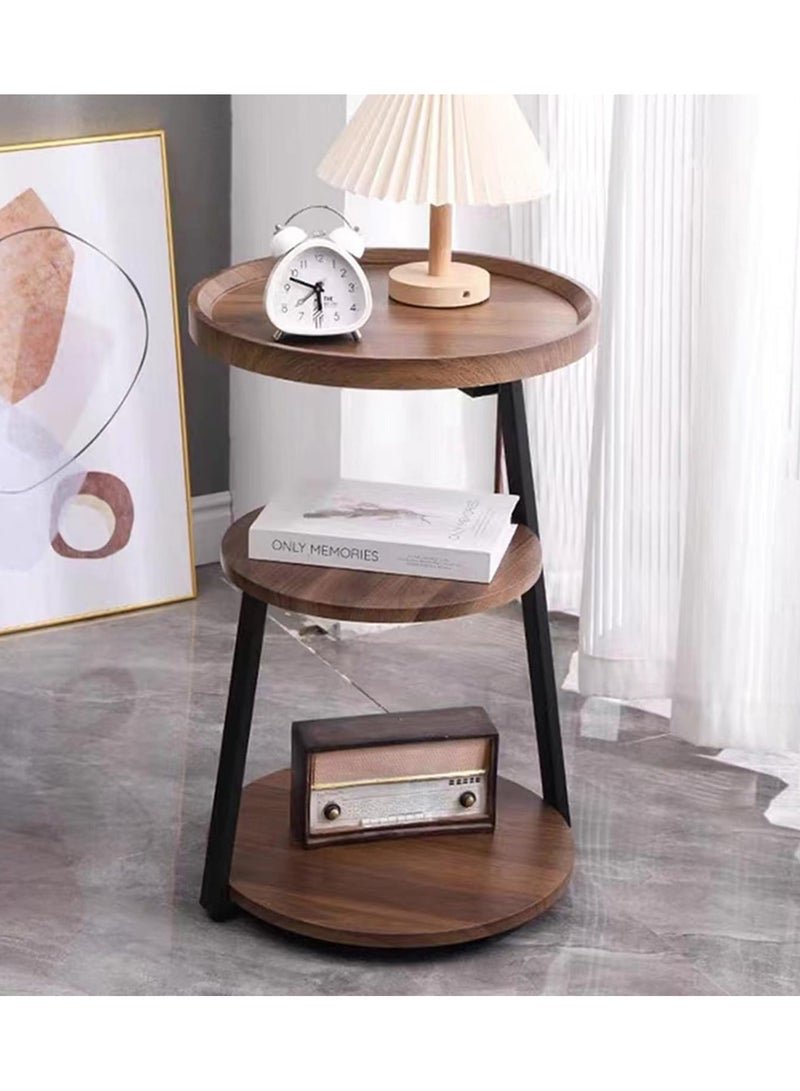 DubaiGallery Sofa Side Cabinet  Household Small Coffee Table Metal Legs Bedside Side Table Multi-Layer Shelf - Image 2