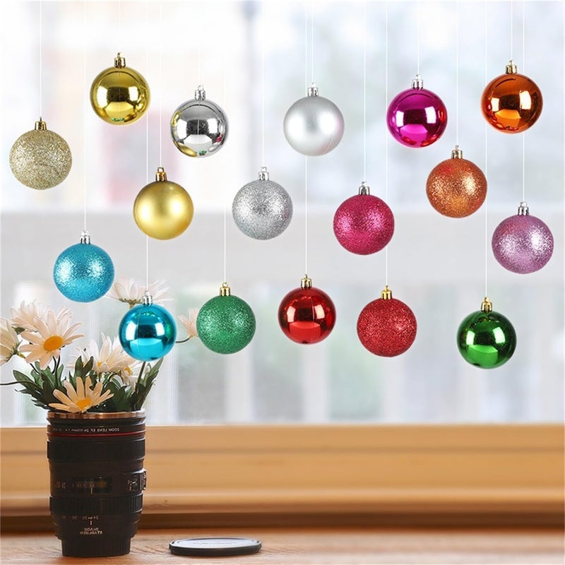 klarako Christmas Balls Ornaments - 24Pcs Christmas Tree Ornaments, Shatterproof Shiny and Polshed Glossy Christmas Tree Hanging Ball for Holiday Wedding Party Wreath Decorations (Silver) - Image 3