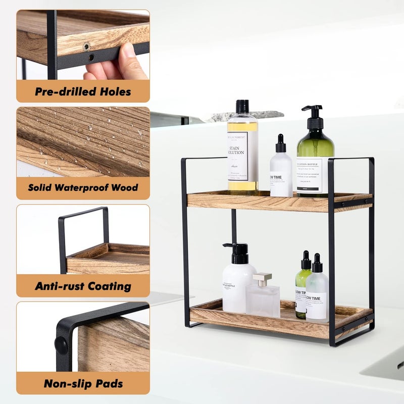 Giftacity Bathroom Counter Organizer and Storage - Kitchen Countertop Organizer for Bathroom Sink and Coffee Bar, 2-Tier Vanity Counter Tray Shelf for Restroom Decor - Image 5