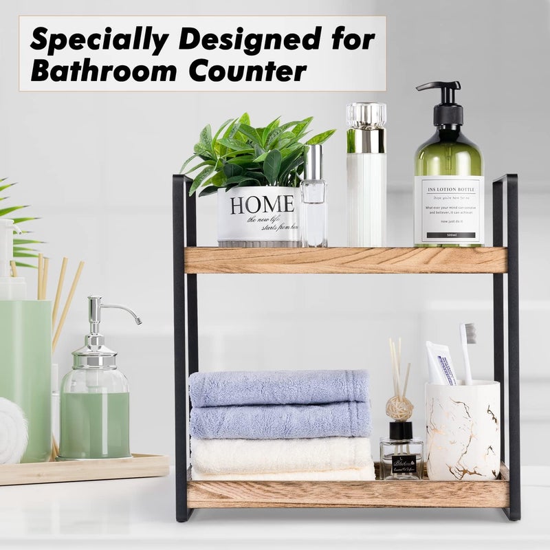 Giftacity Bathroom Counter Organizer and Storage - Kitchen Countertop Organizer for Bathroom Sink and Coffee Bar, 2-Tier Vanity Counter Tray Shelf for Restroom Decor - Image 4