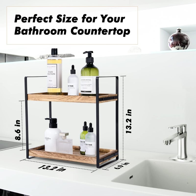 Giftacity Bathroom Counter Organizer and Storage - Kitchen Countertop Organizer for Bathroom Sink and Coffee Bar, 2-Tier Vanity Counter Tray Shelf for Restroom Decor - Image 3
