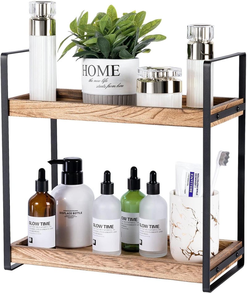 Giftacity Bathroom Counter Organizer and Storage - Kitchen Countertop Organizer for Bathroom Sink and Coffee Bar, 2-Tier Vanity Counter Tray Shelf for Restroom Decor - Image 1