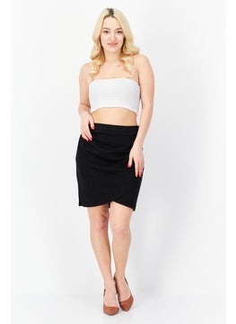 promod Women Plain Pull On Mini Skirt, Black  - Image 3