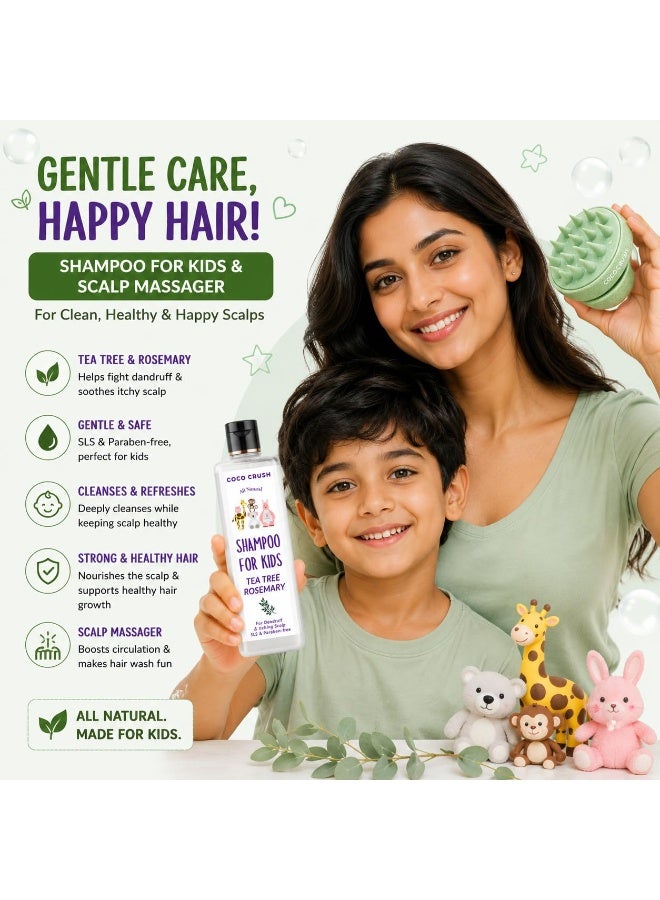 Coco Crush Kids Anti Dandruff Shampoo with Silicone Scalp Massager | Tea Tree Rosemary | Flake Control & Itch Relief | No SLS No Parabens | Safe for Children | 50ml - Image 3