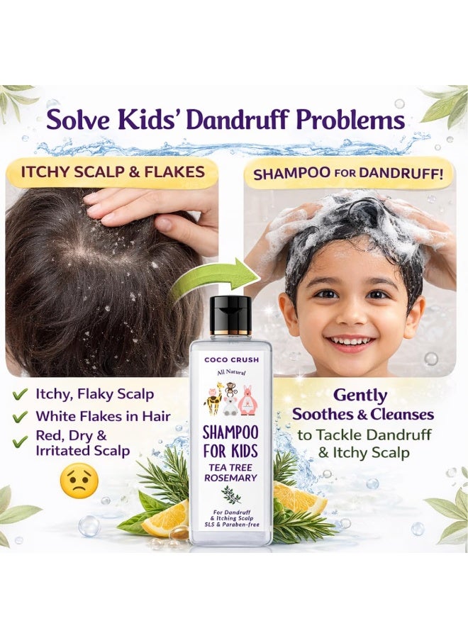 Coco Crush Kids Anti Dandruff Shampoo with Silicone Scalp Massager | Tea Tree Rosemary | Flake Control & Itch Relief | No SLS No Parabens | Safe for Children | 50ml - Image 4
