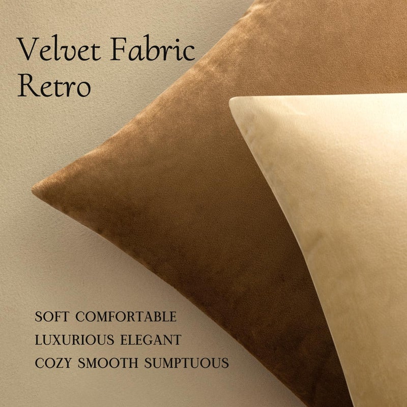 ميولي حزمة Miuleee من 2 مخملية ناعمة صلبة مزخرفة وسادة ترميت أغطية وسادة مجموعة وسادة مجموعة لأريكة غرفة نوم 18 × 18 بوصة 45 × 45 سم - Image 5