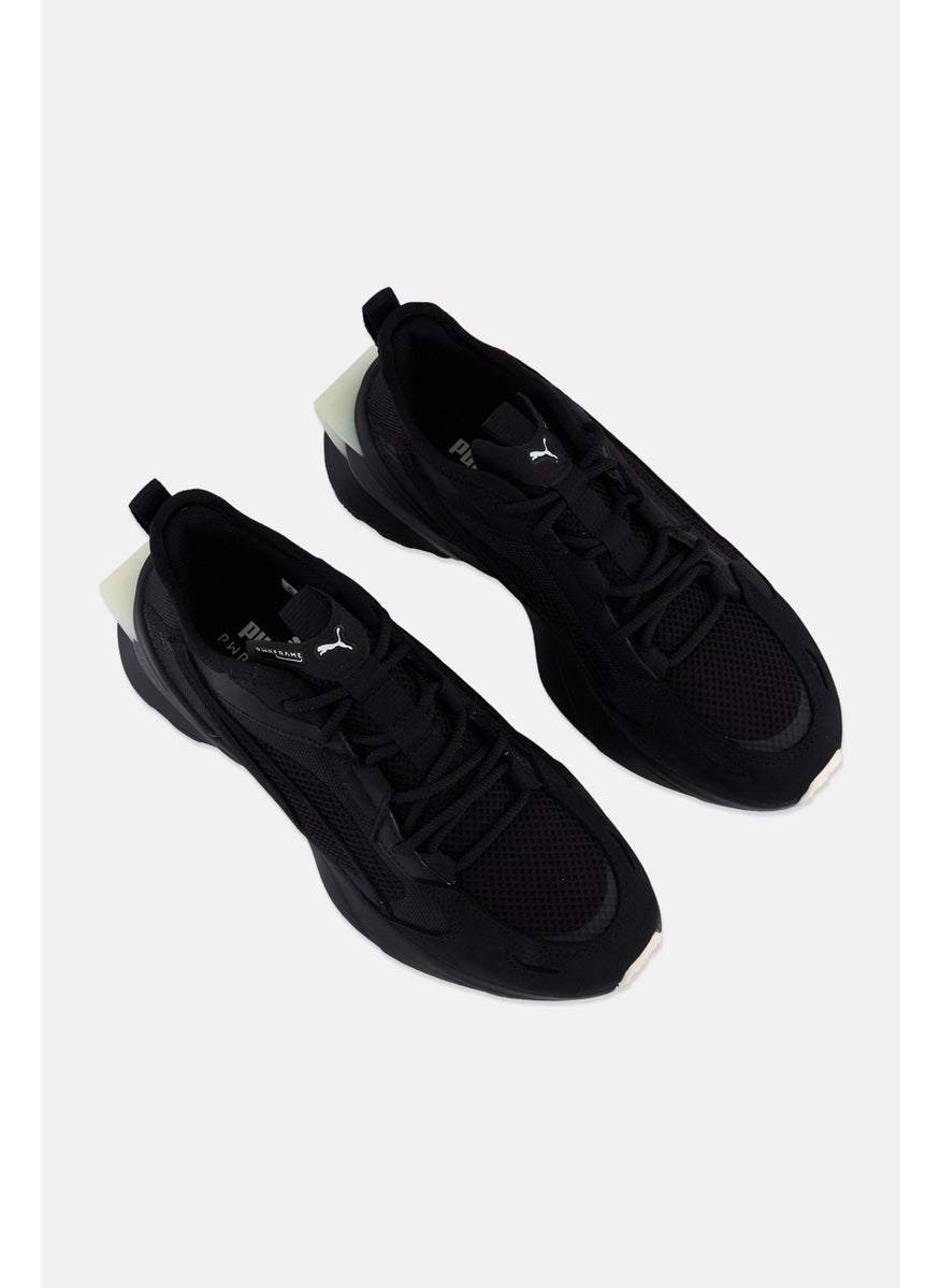 PUMA Kids Boy Pwrframe Op 1 Lth Lace Up Running Shoes, Black  - Image 4