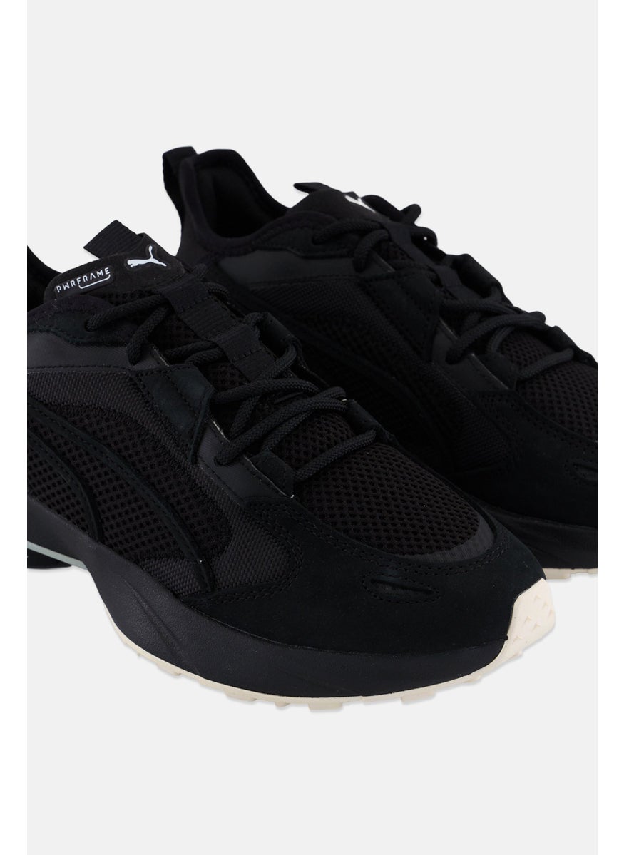 PUMA Kids Boy Pwrframe Op 1 Lth Lace Up Running Shoes, Black  - Image 3